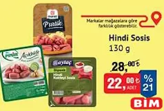 HİNDİ SOSİS 130 G